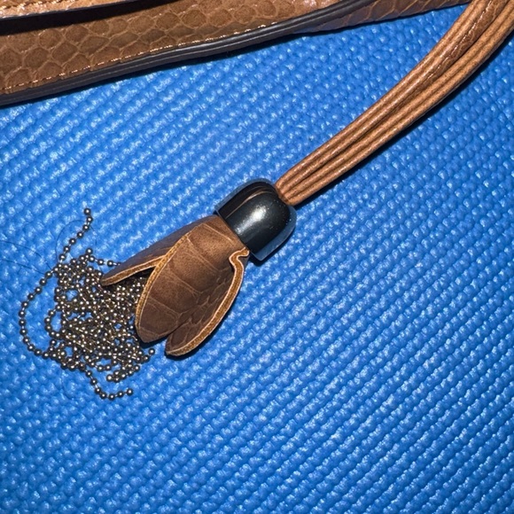 Nine West Shoulder Handbag Faux Leather w/ Tassels Brown - Picture 6 of 6